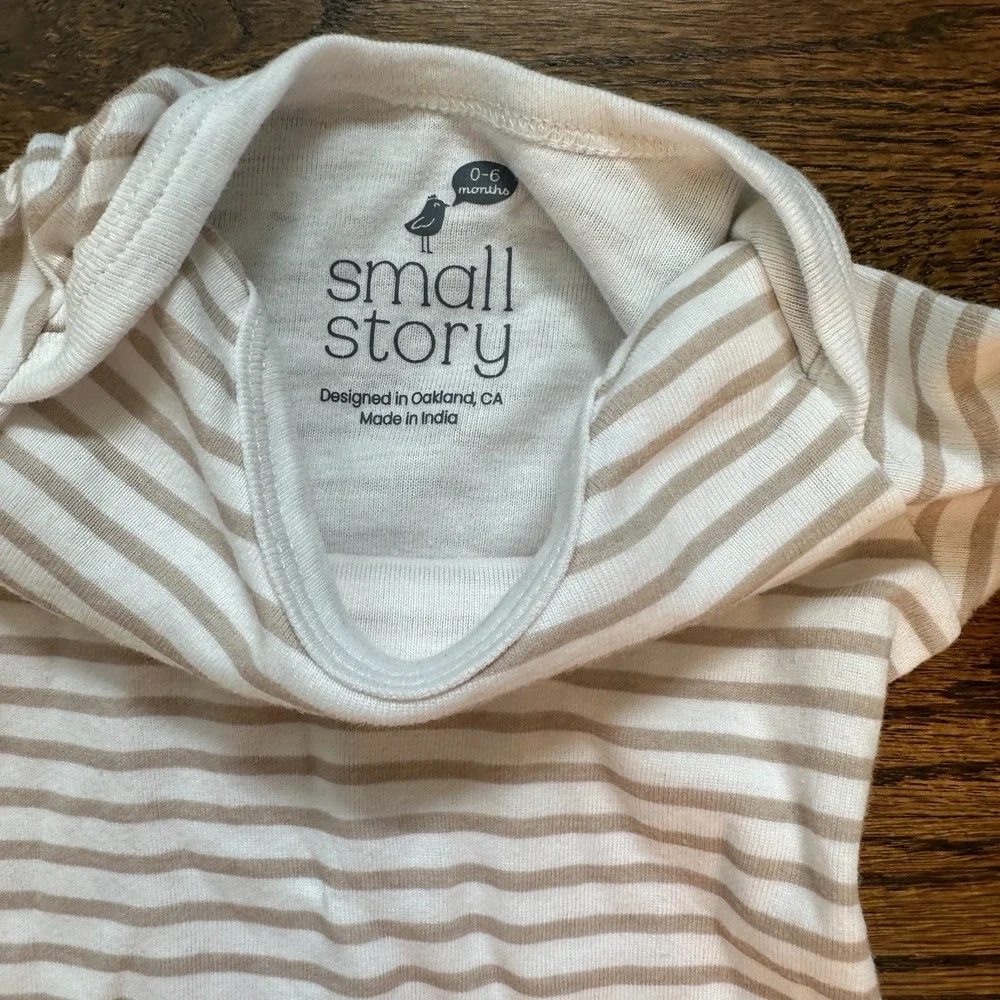 Small Story & KB Baby Sleep Gown Bundle 0-6M Dog Stripe Green 3pc Set